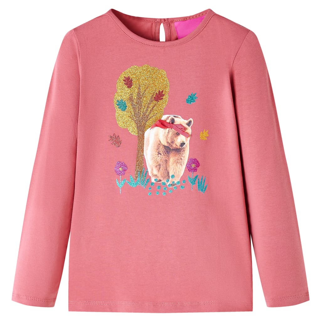 T-shirt manches longues enfant vieux rose 140