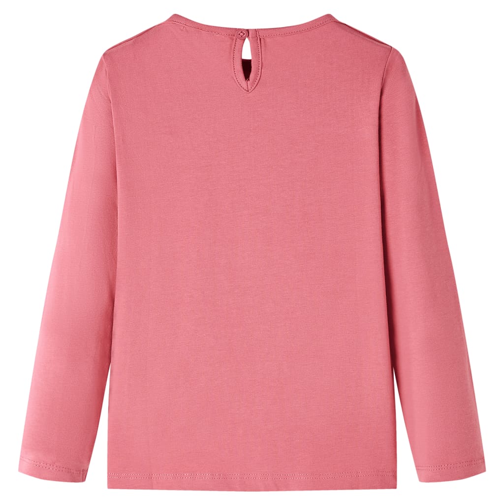 T-shirt manches longues enfant vieux rose 140