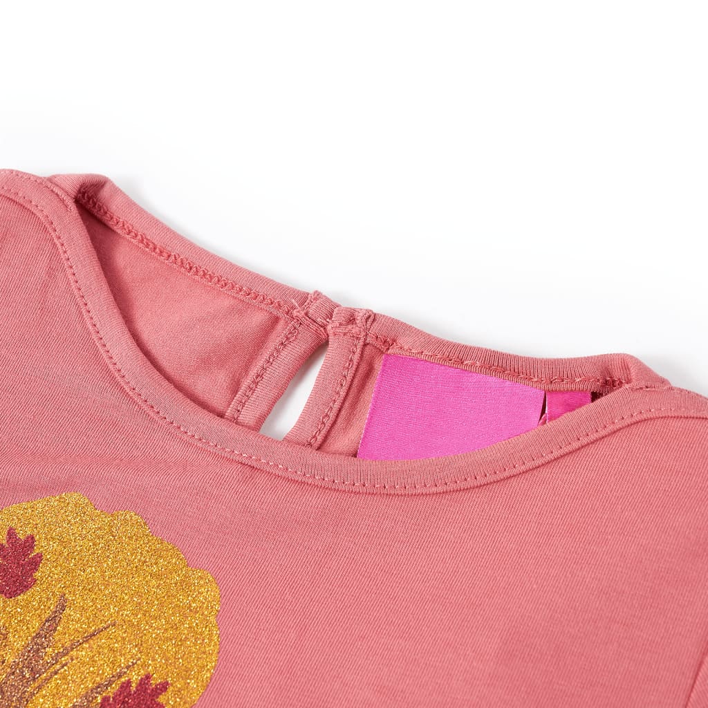 T-shirt manches longues enfant vieux rose 140
