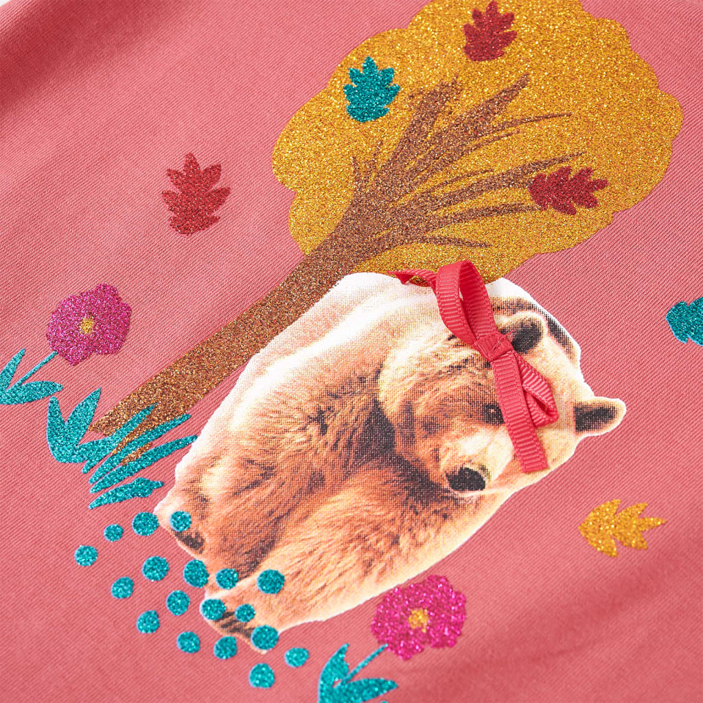 T-shirt manches longues enfant vieux rose 140