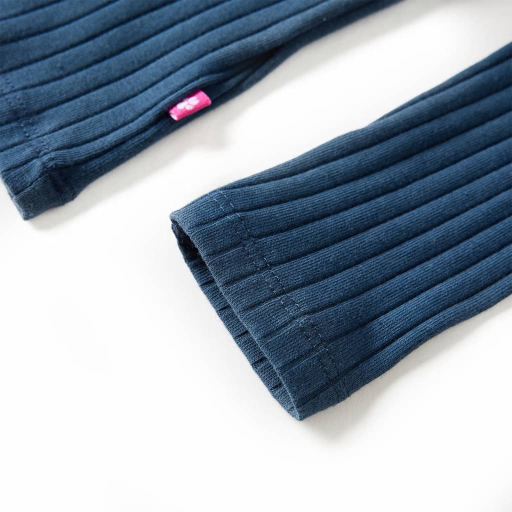 Kids' Long-Sleeve Rib-Knit T-Shirt Navy 116