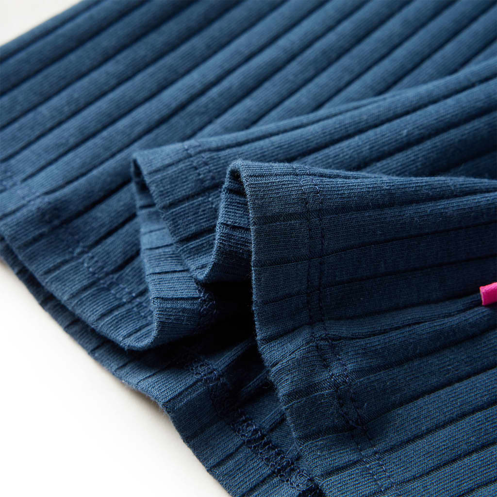 Kids' Long-Sleeve Ribbed T-Shirt Navy Blue 140