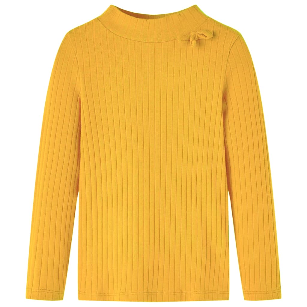T-shirt manches longues côtelé enfant ocre foncé 92