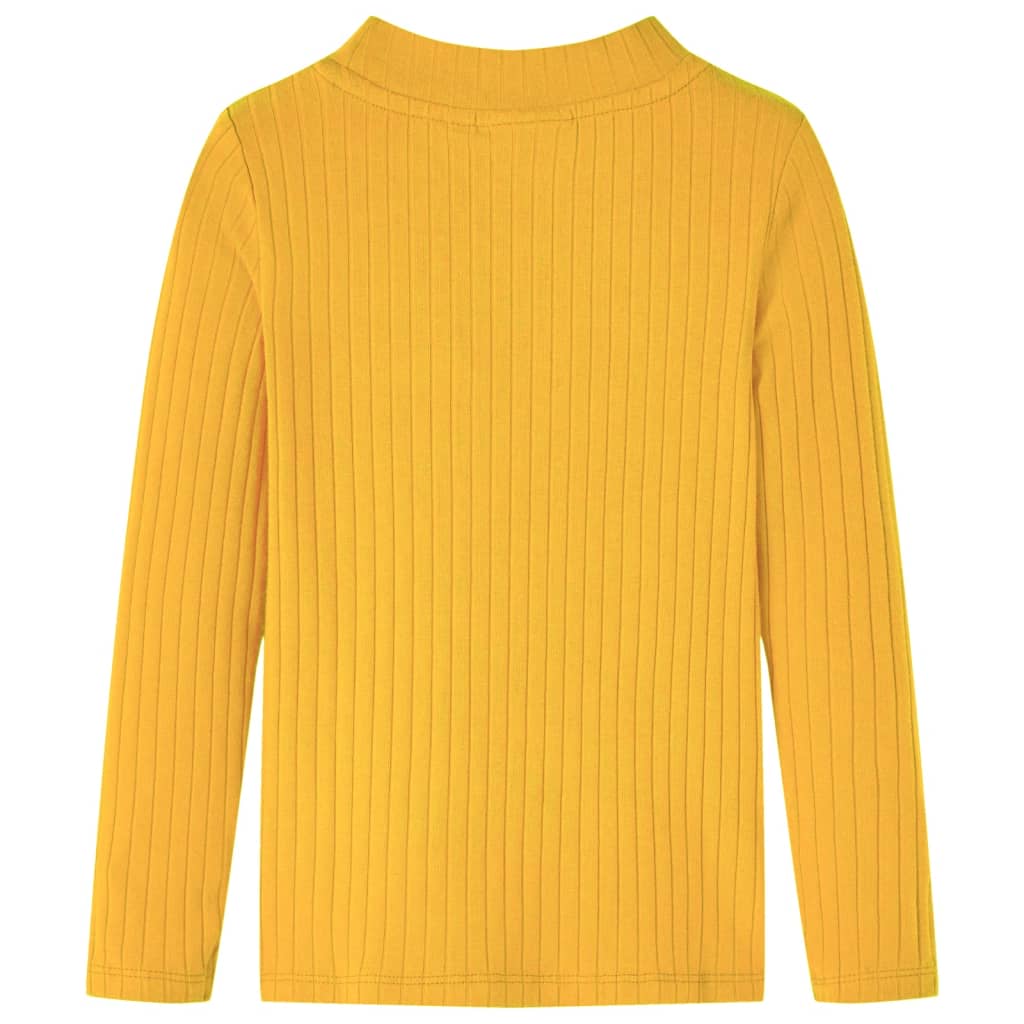T-shirt manches longues côtelé enfant ocre foncé 92