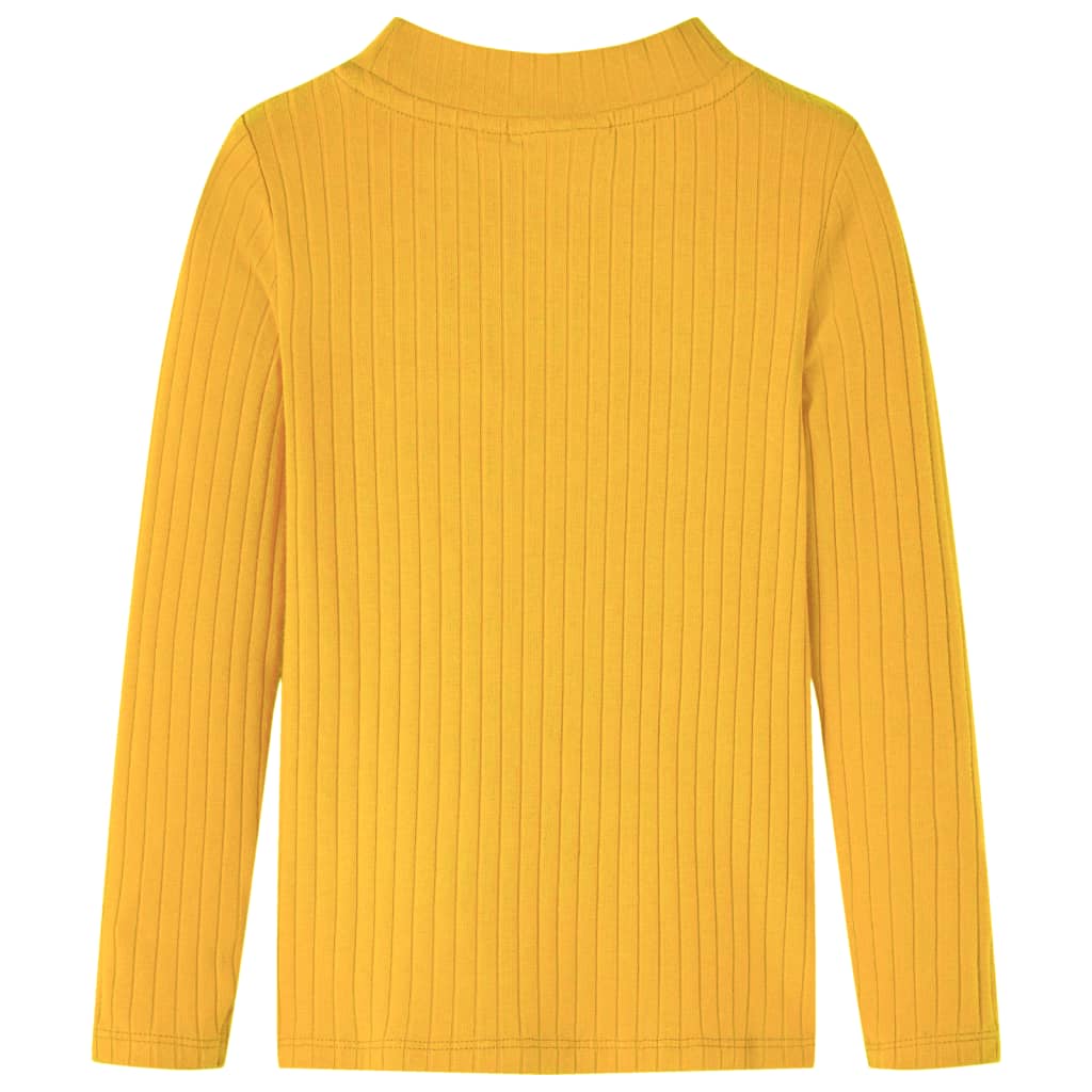 Kids' Long-Sleeved Ribbed Shirt Dark Ochre 104