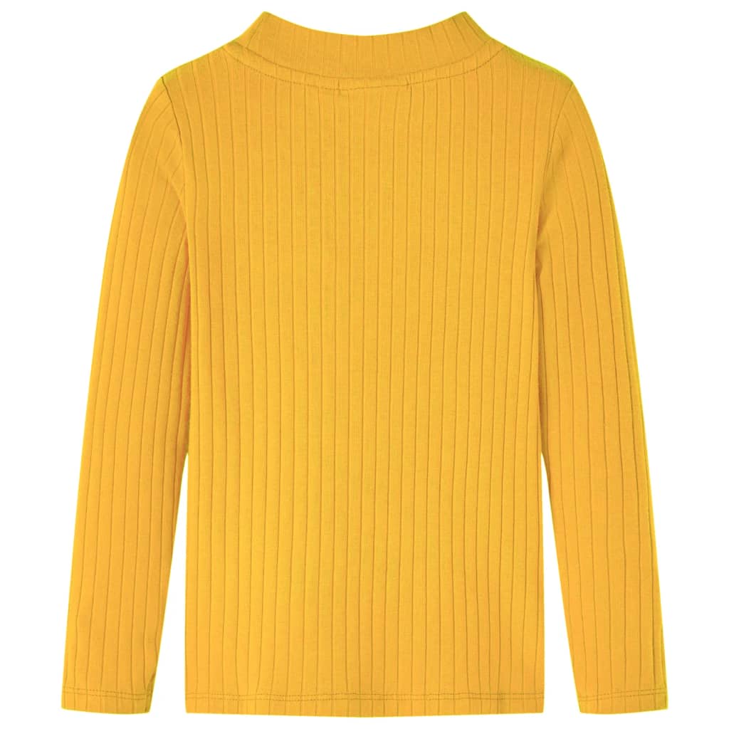 T-shirt manches longues côtelé ocre foncé enfant 116