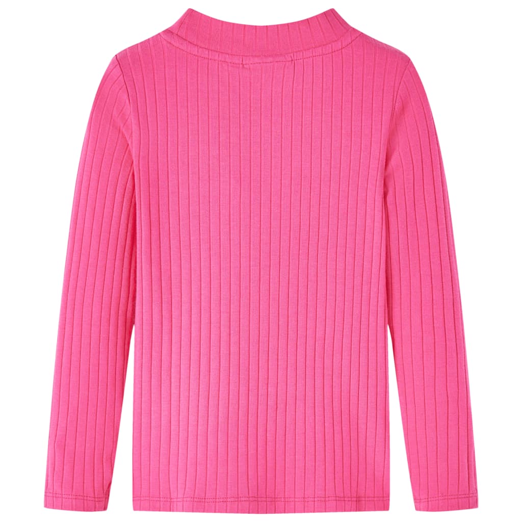 T-shirt manches longues côtelé Enfant Rose vif 92