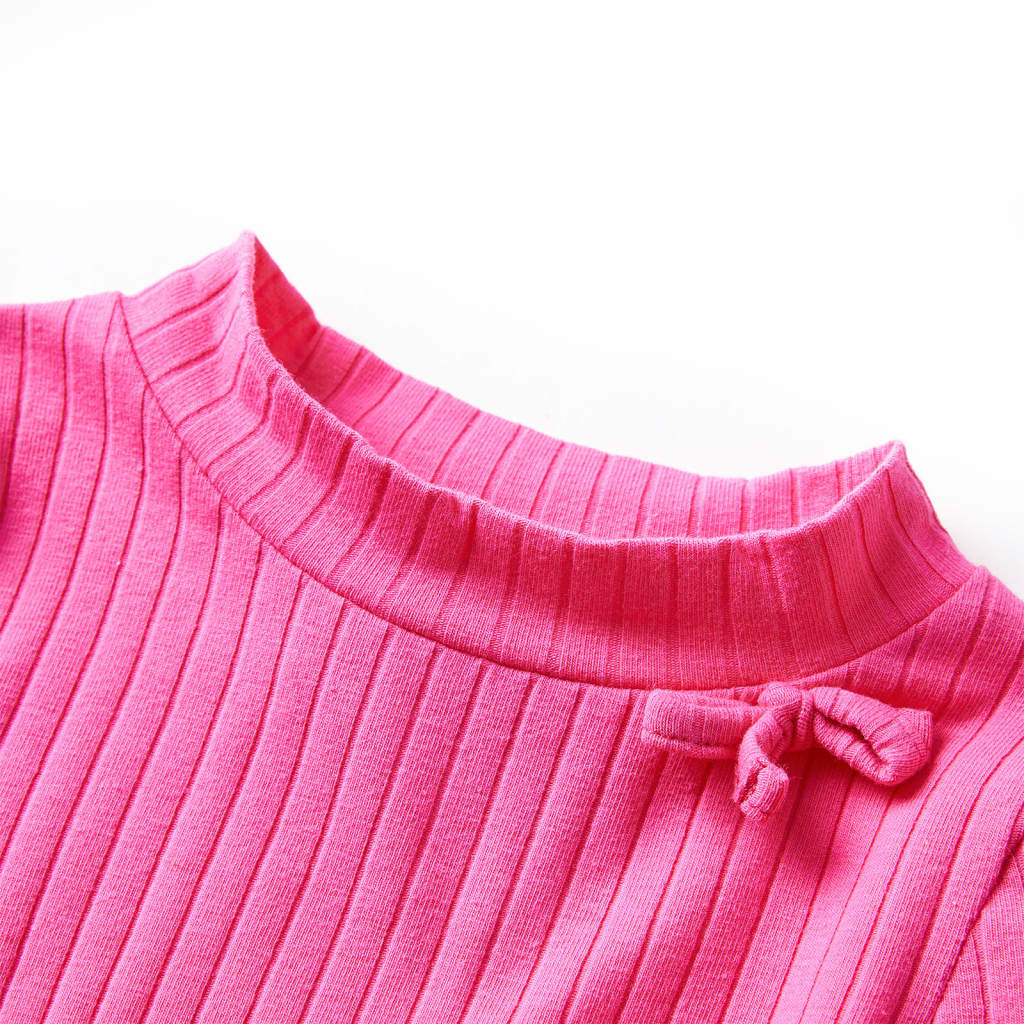 T-shirt manches longues côtelé Enfant Rose vif 92