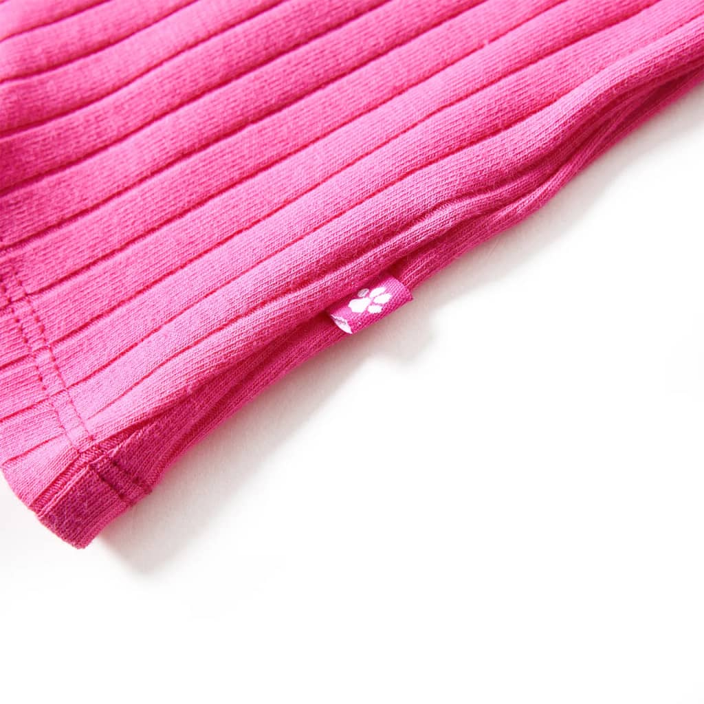 T-shirt manches longues côtelé Enfant Rose vif 92