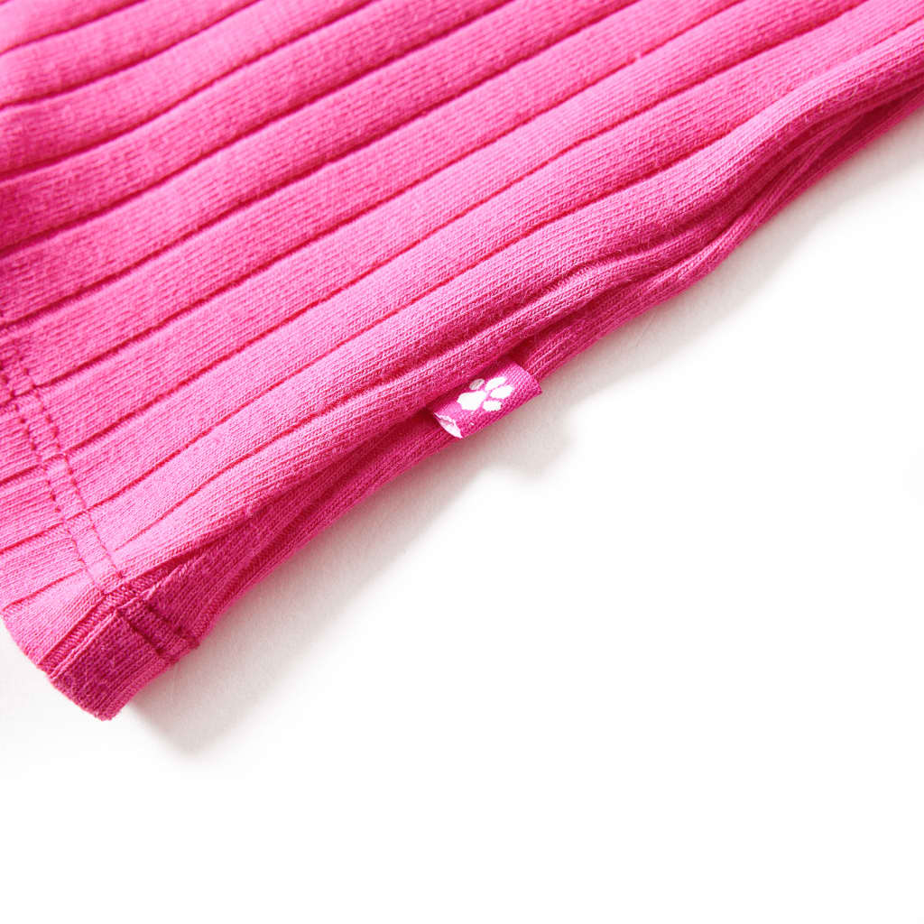 T-shirt manches longues en maille côtelée pour enfant rose vif 104