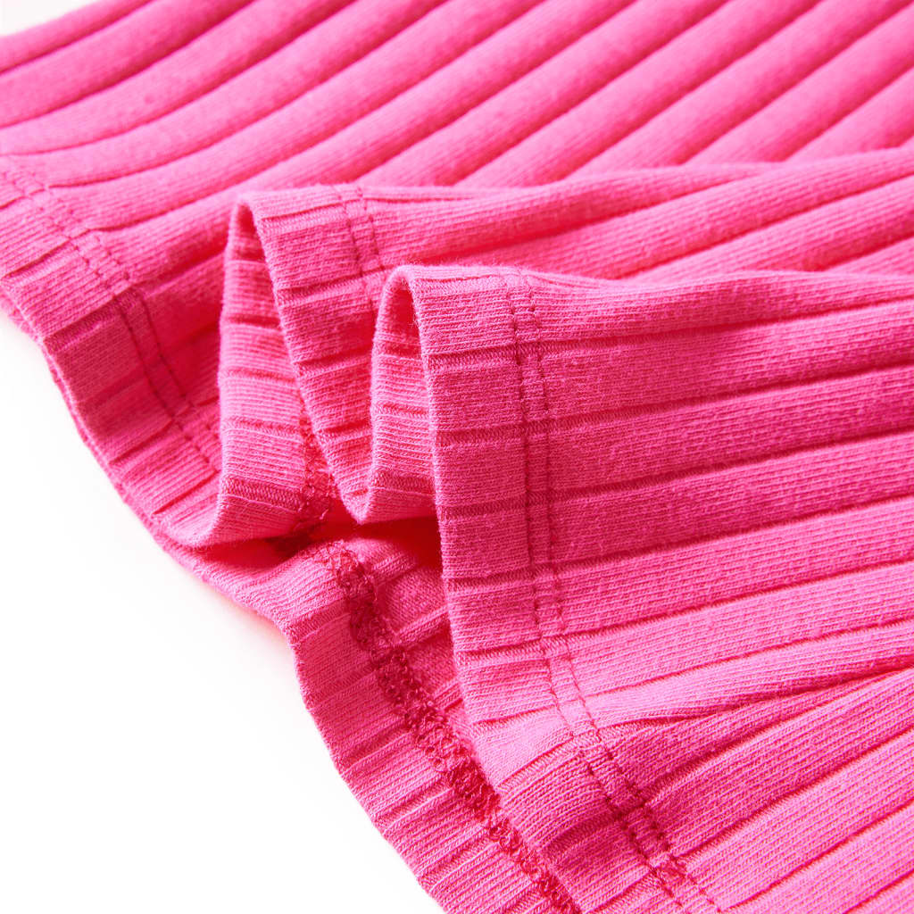 T-shirt manches longues en maille côtelée pour enfant rose vif 104