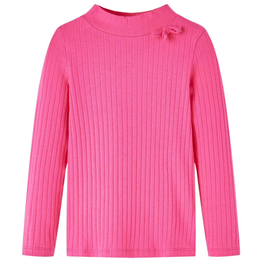 T-shirt manches longues côtelé enfant Rose vif 116