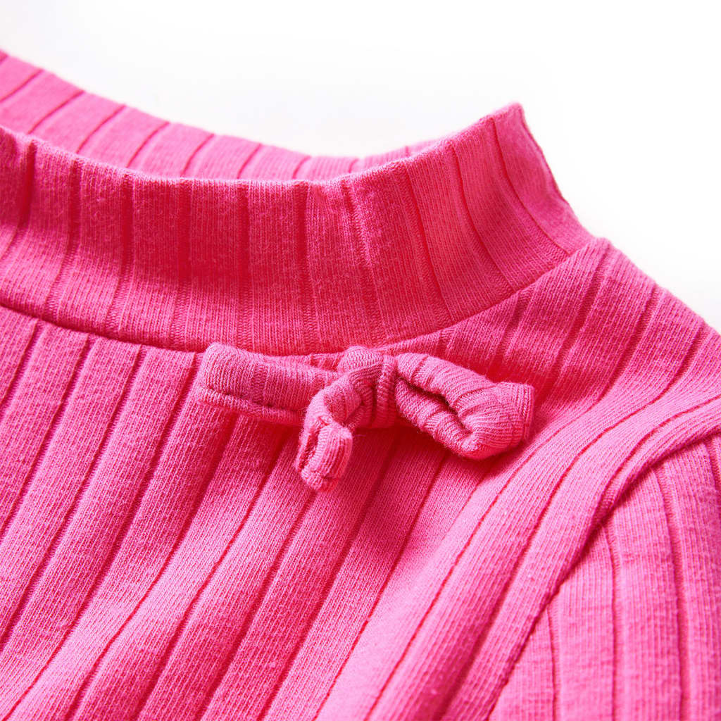 T-shirt manches longues côtelé enfant Rose vif 116