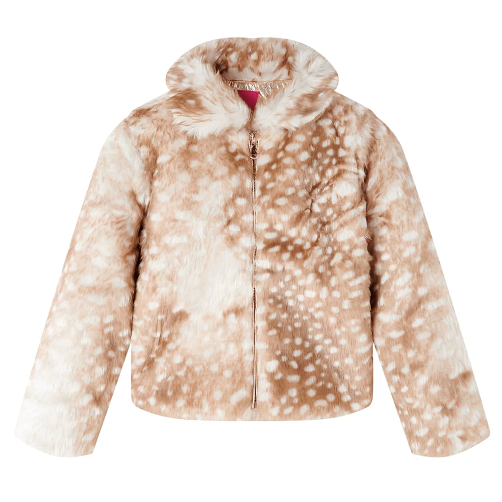 Children's Faux Fur Coat Cognac 104