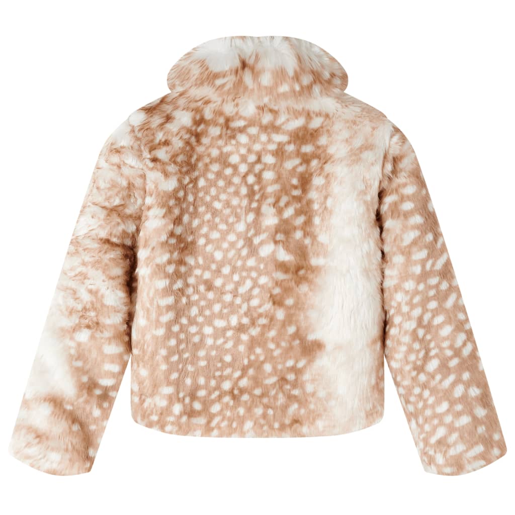 Children's Faux Fur Coat Cognac 104
