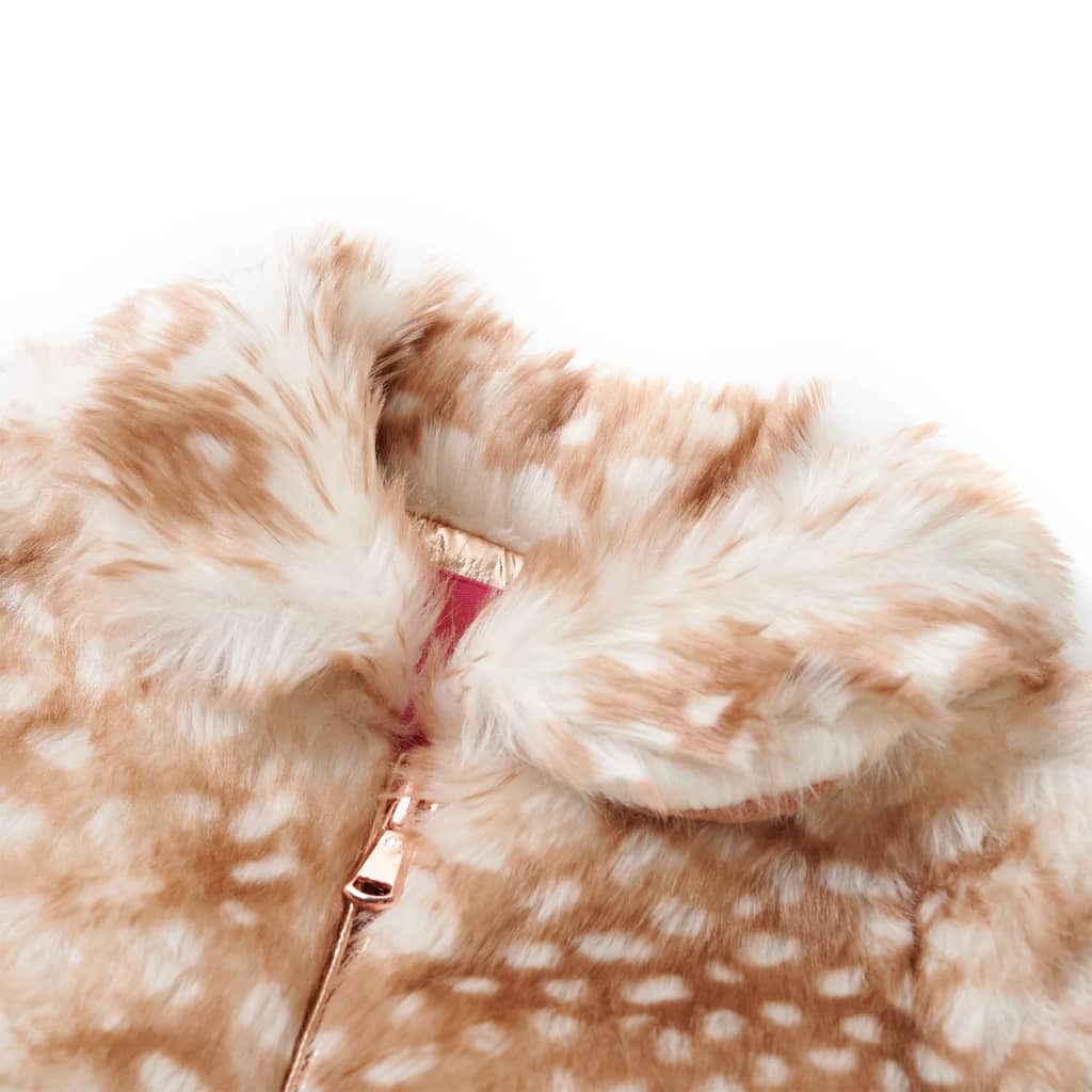 Children's Faux Fur Coat Cognac 104