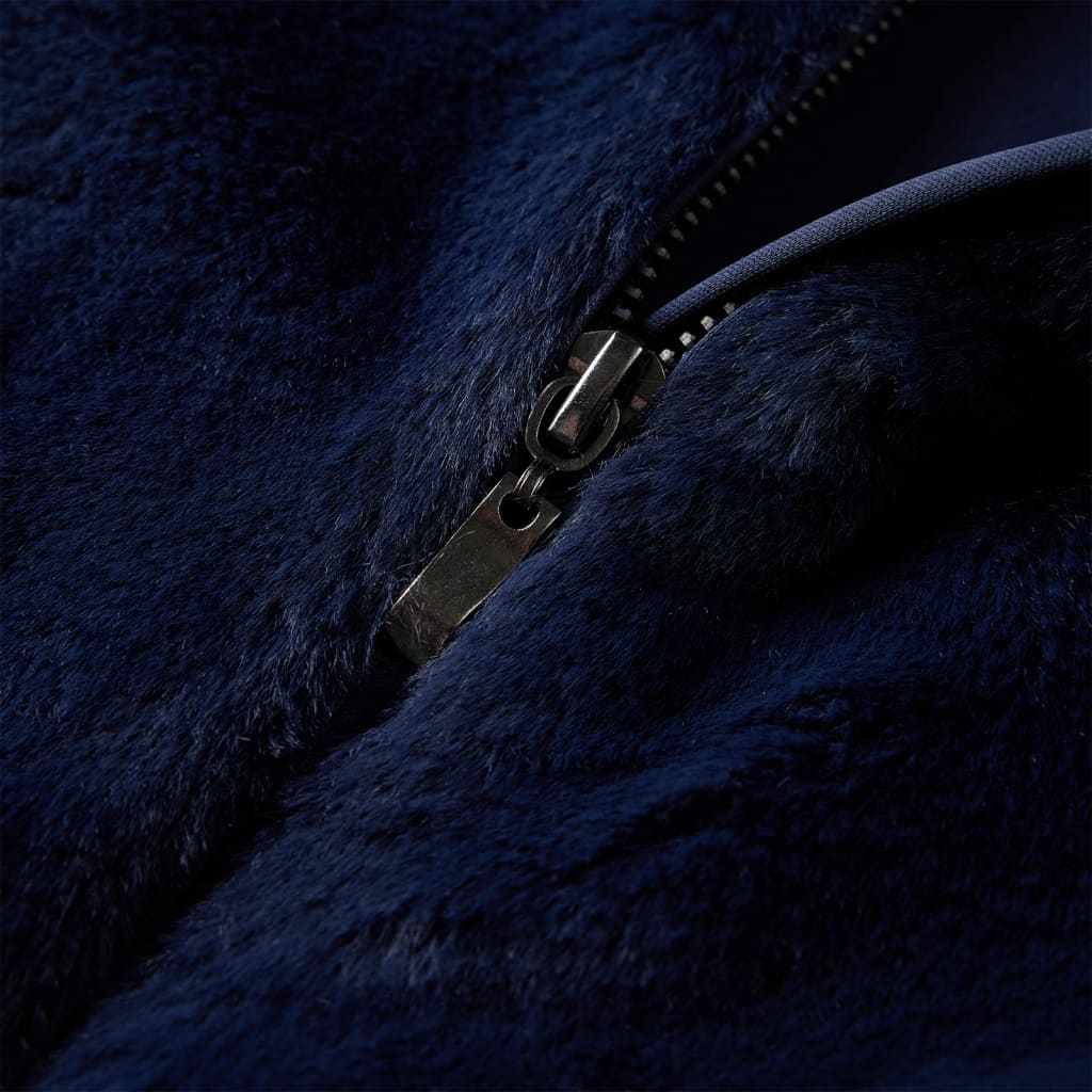 Manteau enfant fausse fourrure bleu marine 104