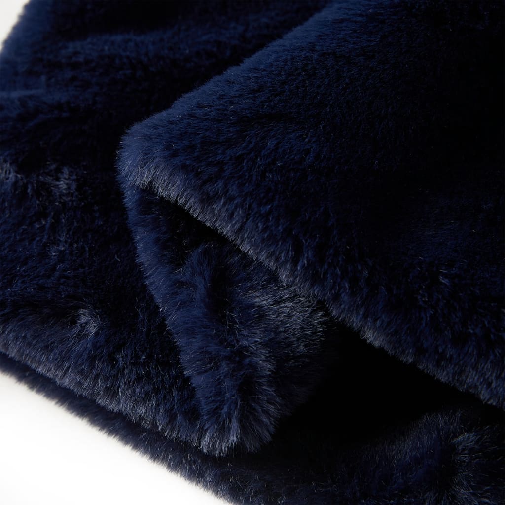 Manteau enfant fausse fourrure bleu marine 116