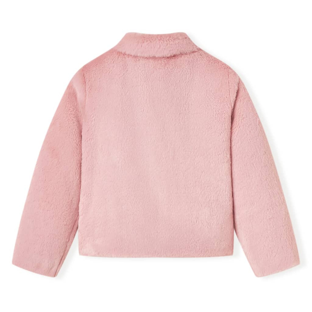 Manteau enfant fausse fourrure rose 116