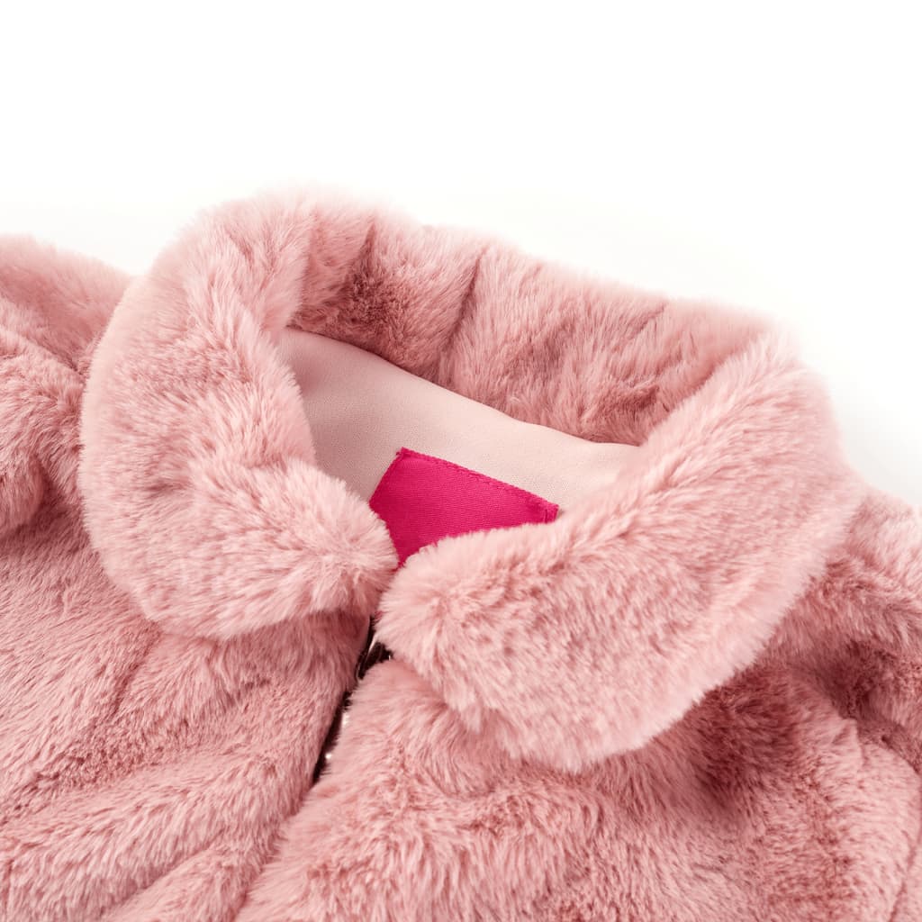 Manteau enfant fausse fourrure rose 116