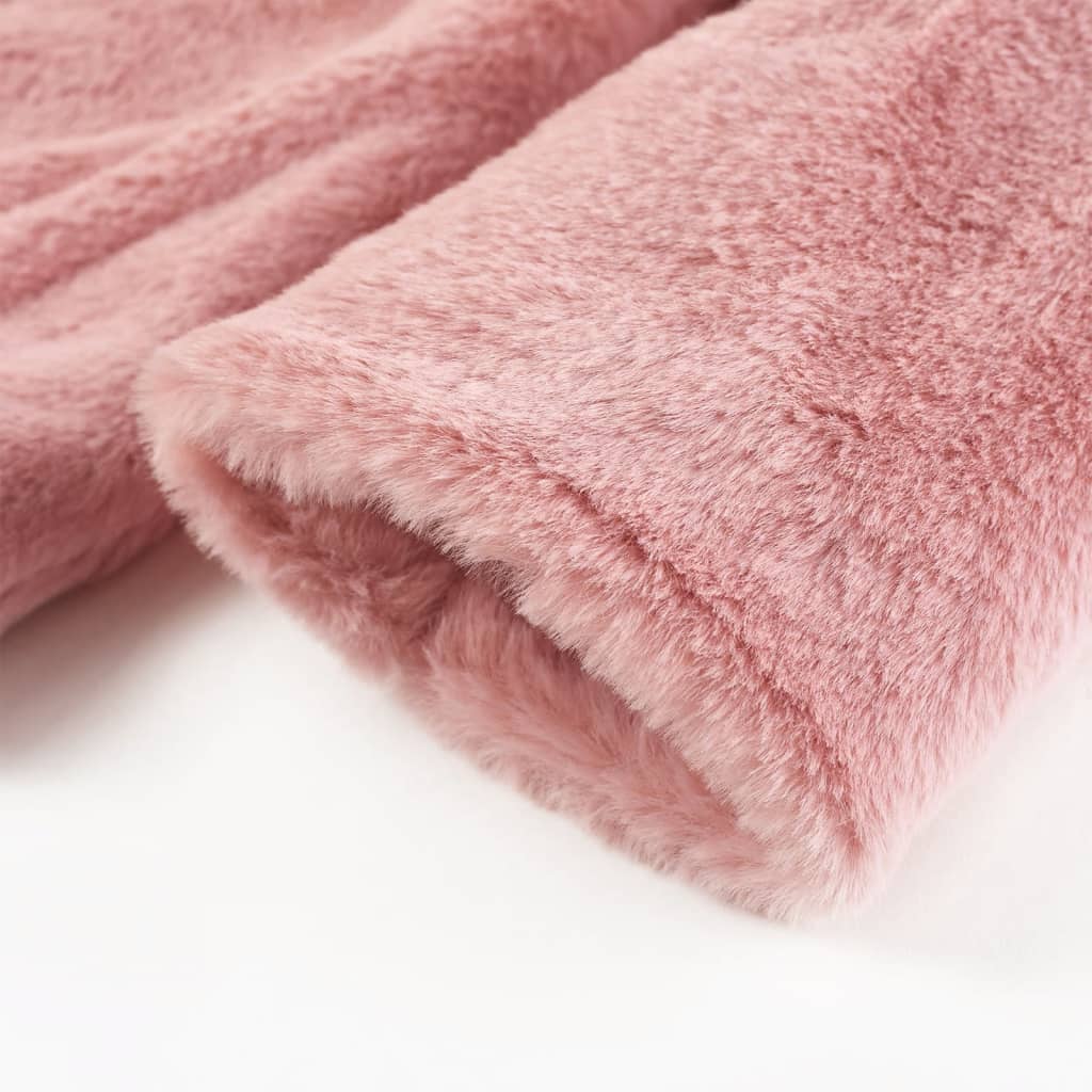 Manteau enfant fausse fourrure rose 116