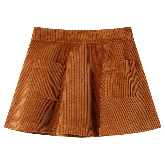 Children's Corduroy Skirt with Pockets Cognac 104