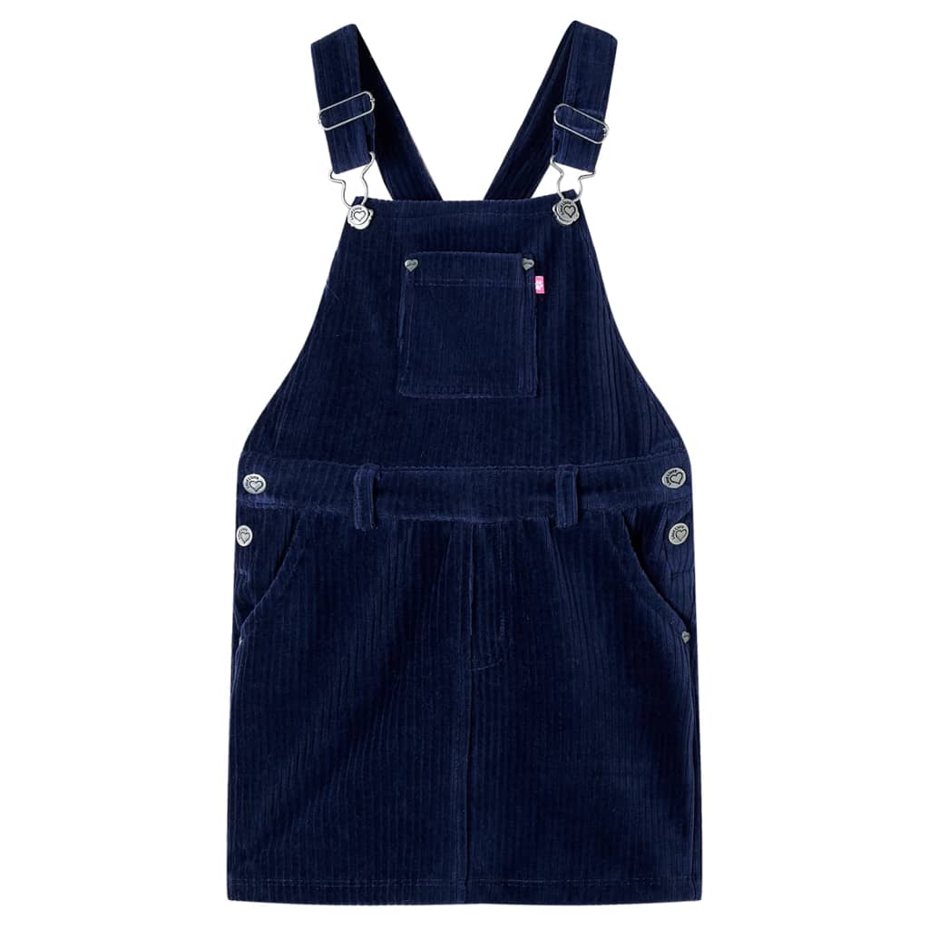 Salopette bébé en velours côtelé bleu marine 116