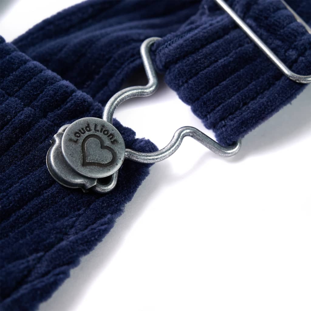 Salopette bébé en velours côtelé bleu marine 116