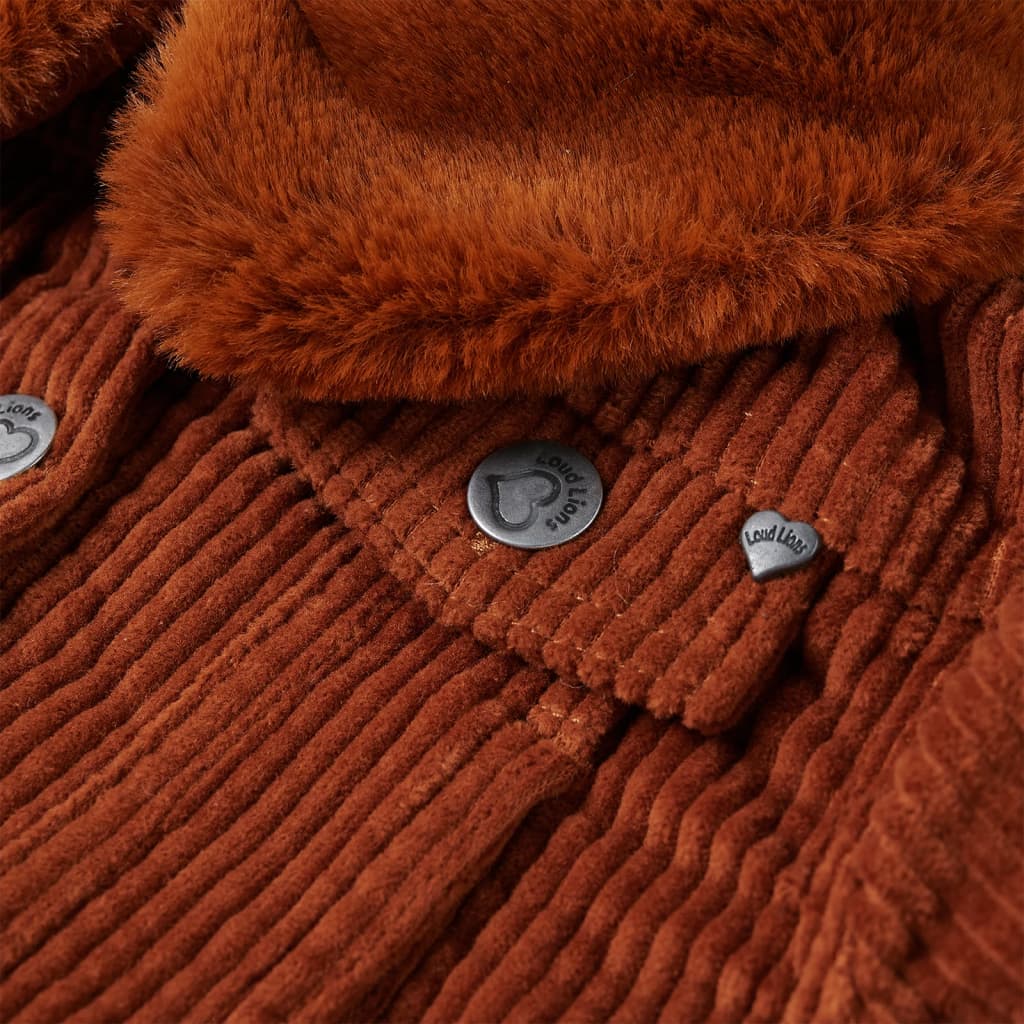 Veste enfant en velours côtelé couleur cognac 140