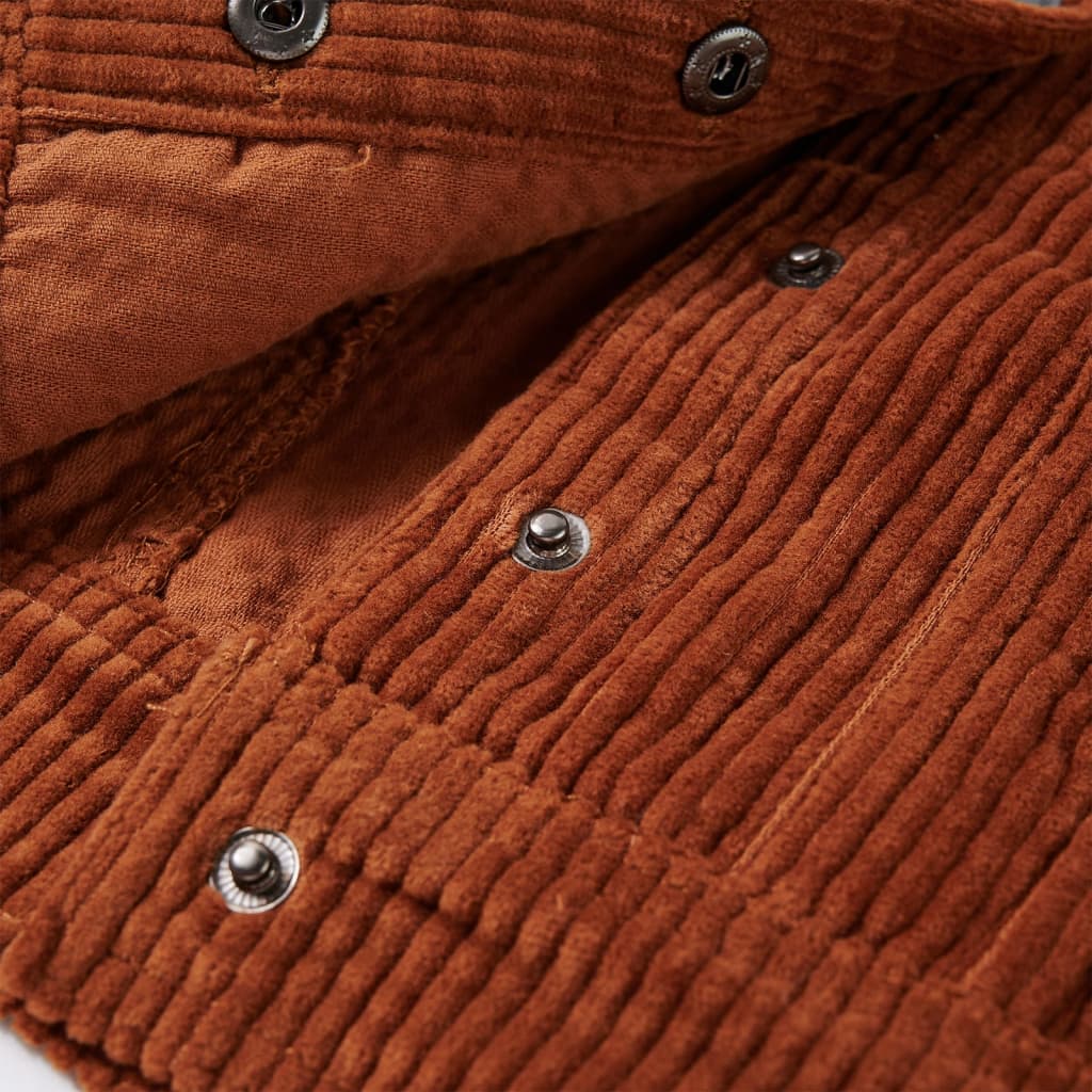 Veste enfant en velours côtelé couleur cognac 140