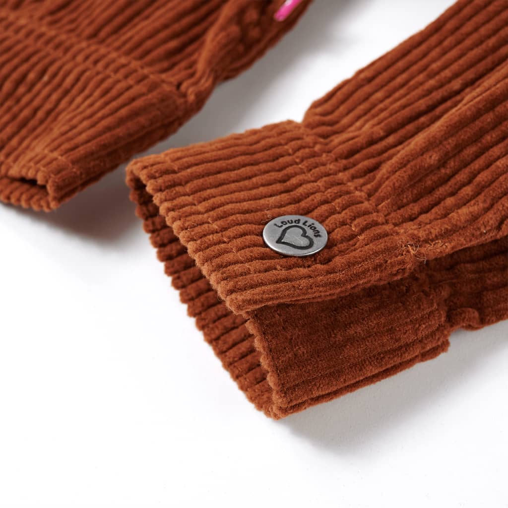 Veste enfant en velours côtelé couleur cognac 140