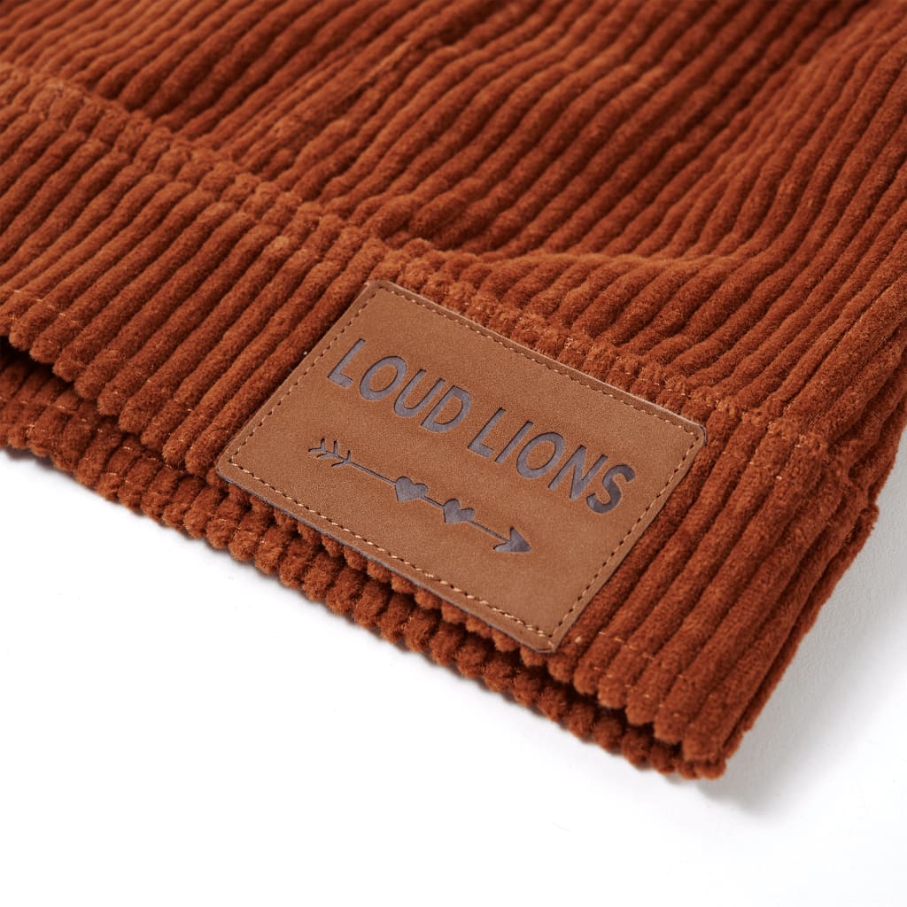 Veste enfant en velours côtelé couleur cognac 140