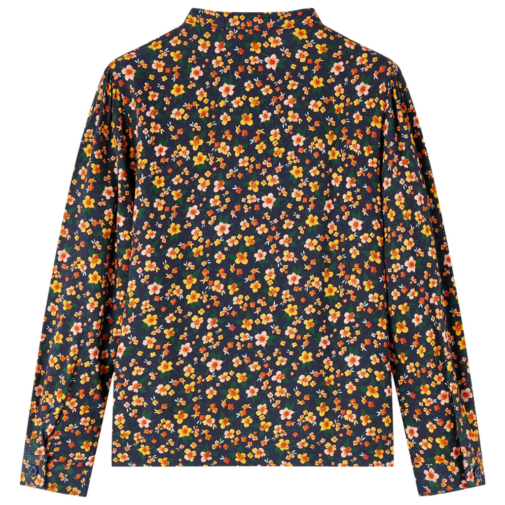 Children's Stand-Up Collar Shirt Navy Blue 104