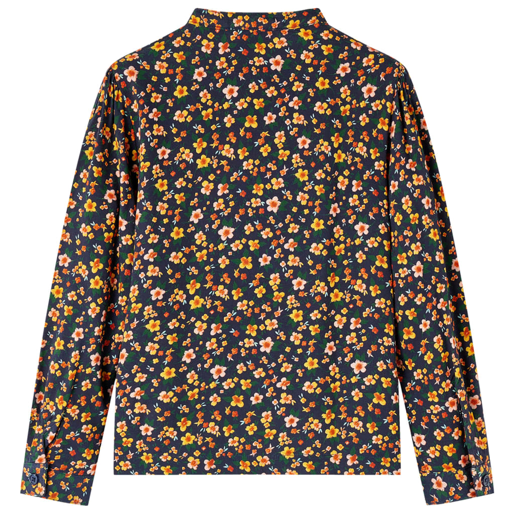 Chemise enfant col montant bleu marine 116