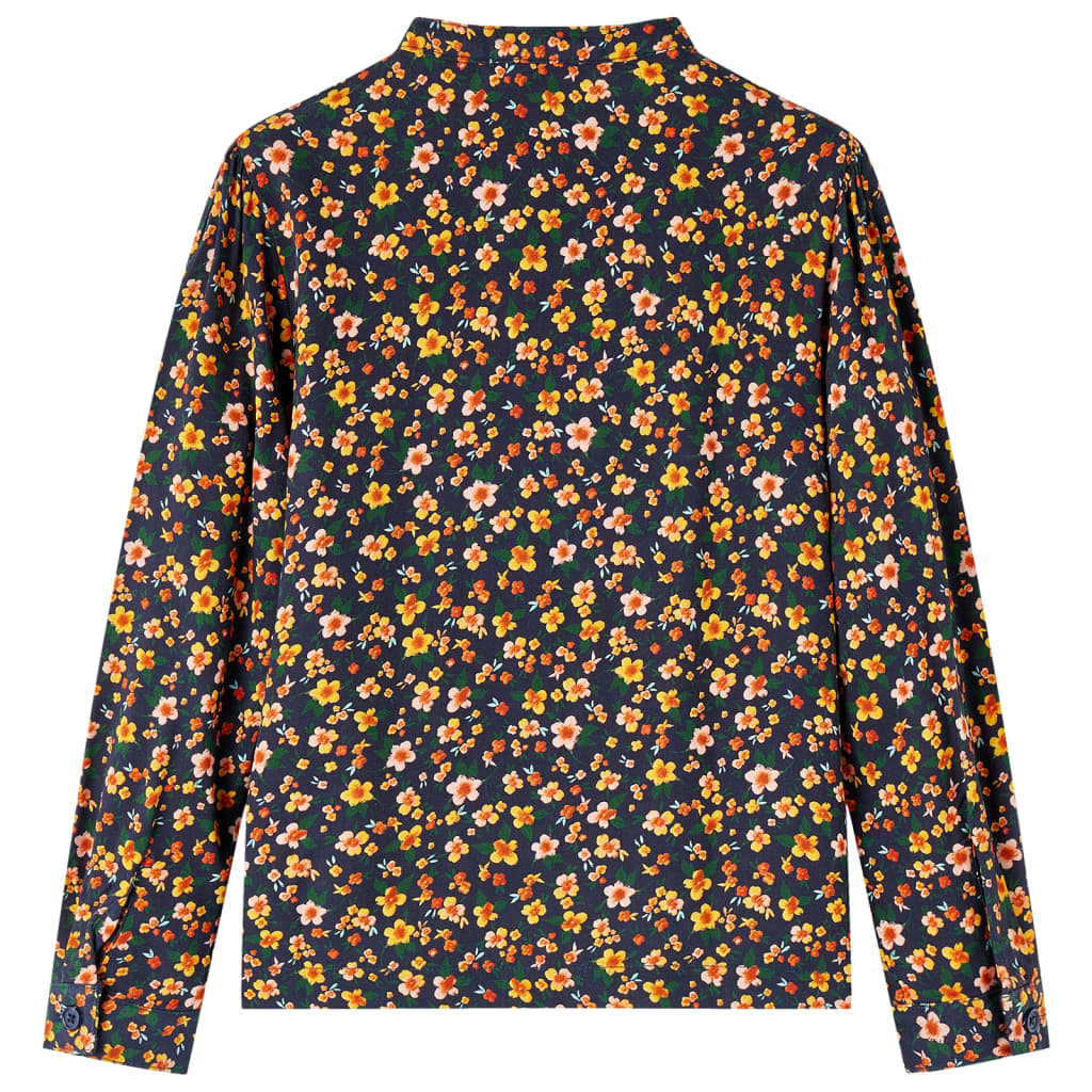 Children's Shirt with Stand-up Collar Navy Blue 128