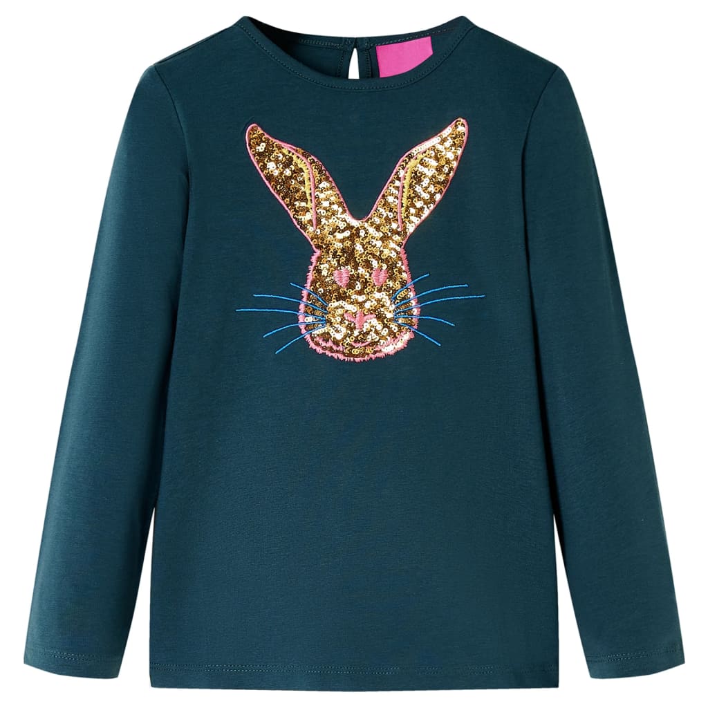 T-shirt enfant à manches longues vert foncé 128