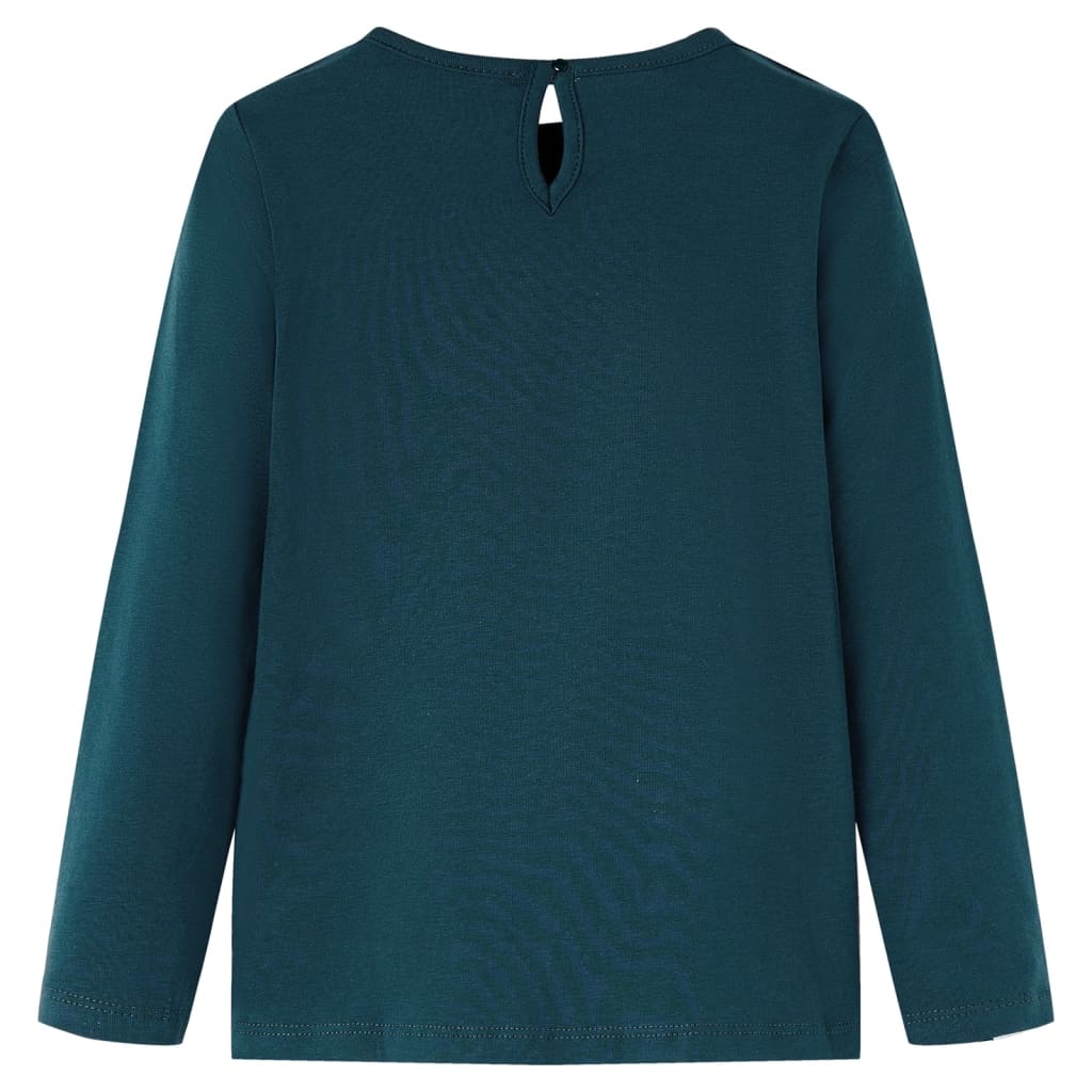 T-shirt enfant à manches longues vert foncé 128