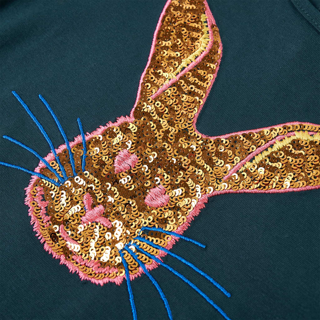 T-shirt enfant à manches longues vert foncé 128