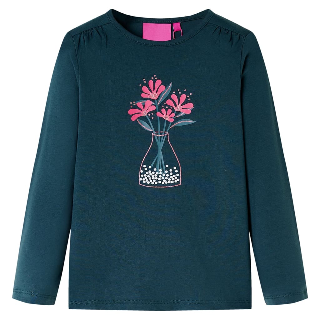 T-shirt manches longues enfant vert foncé 104