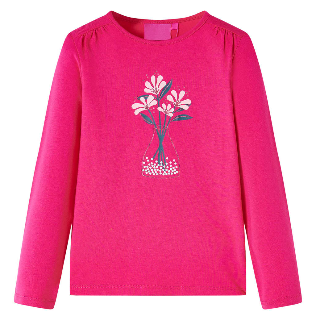 T-shirt manches longues enfant rose vif 104