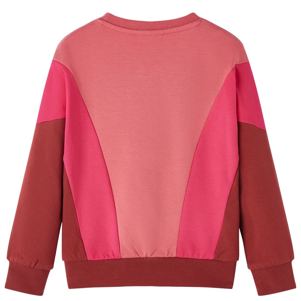 Children's Sweatshirt Color Block Pink and Henna 104