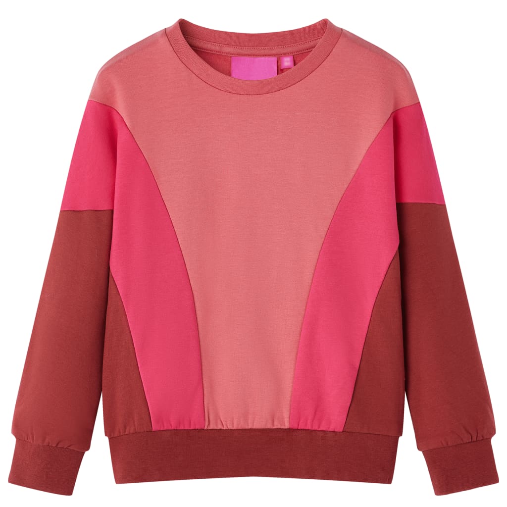 Kids' Color Block Sweatshirt Pink and Henna 116