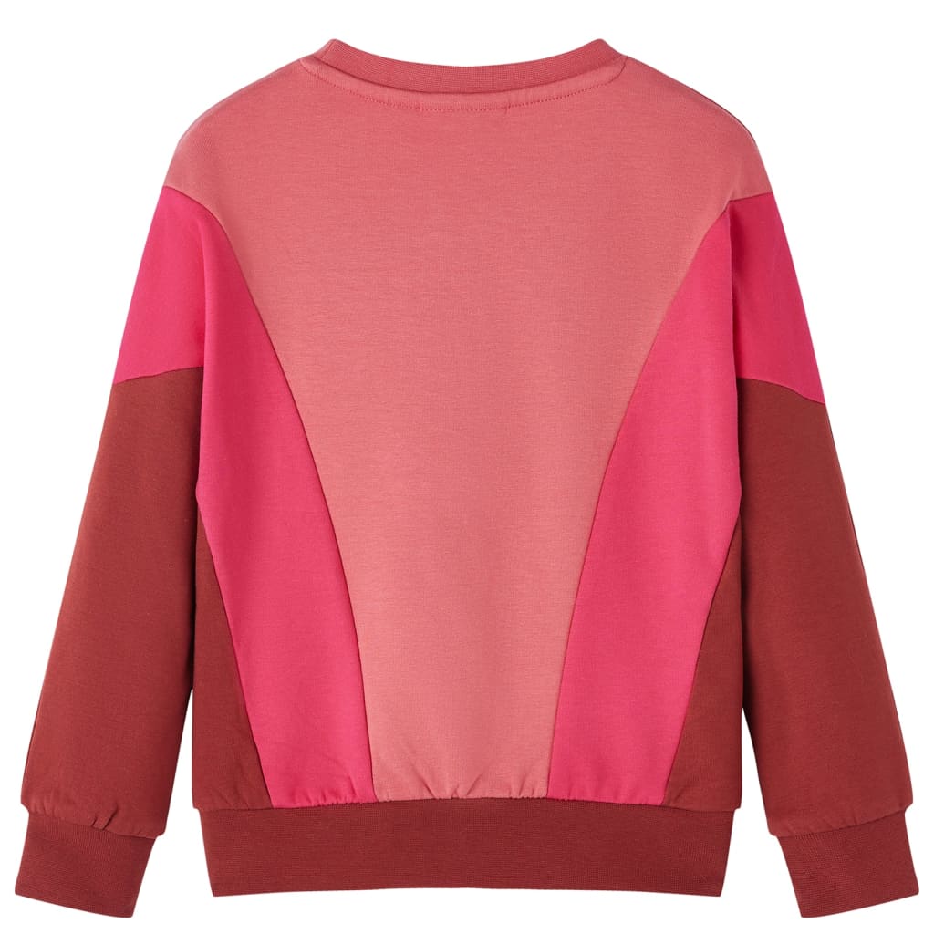 Kids' Color Block Sweatshirt Pink and Henna 116