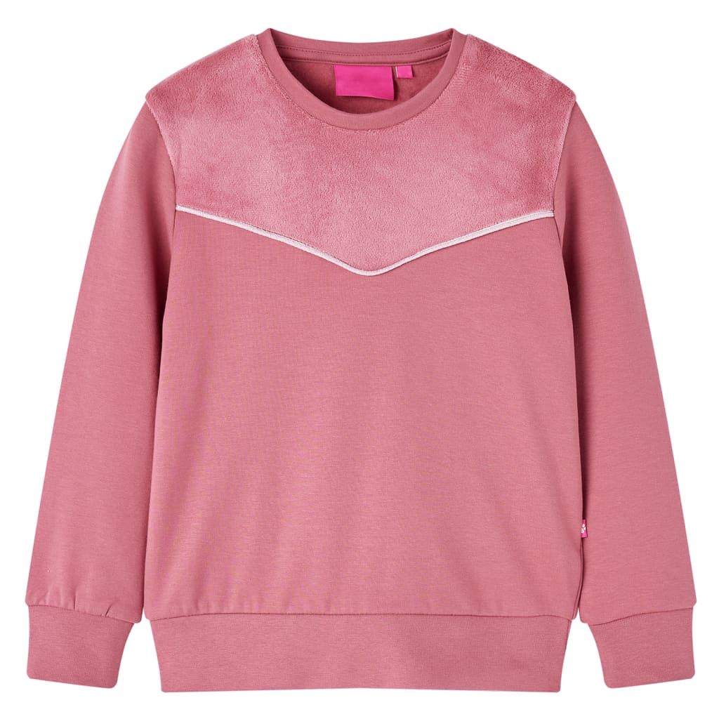 Kids' Velvet Patchwork Sweatshirt Raspberry Pink 128