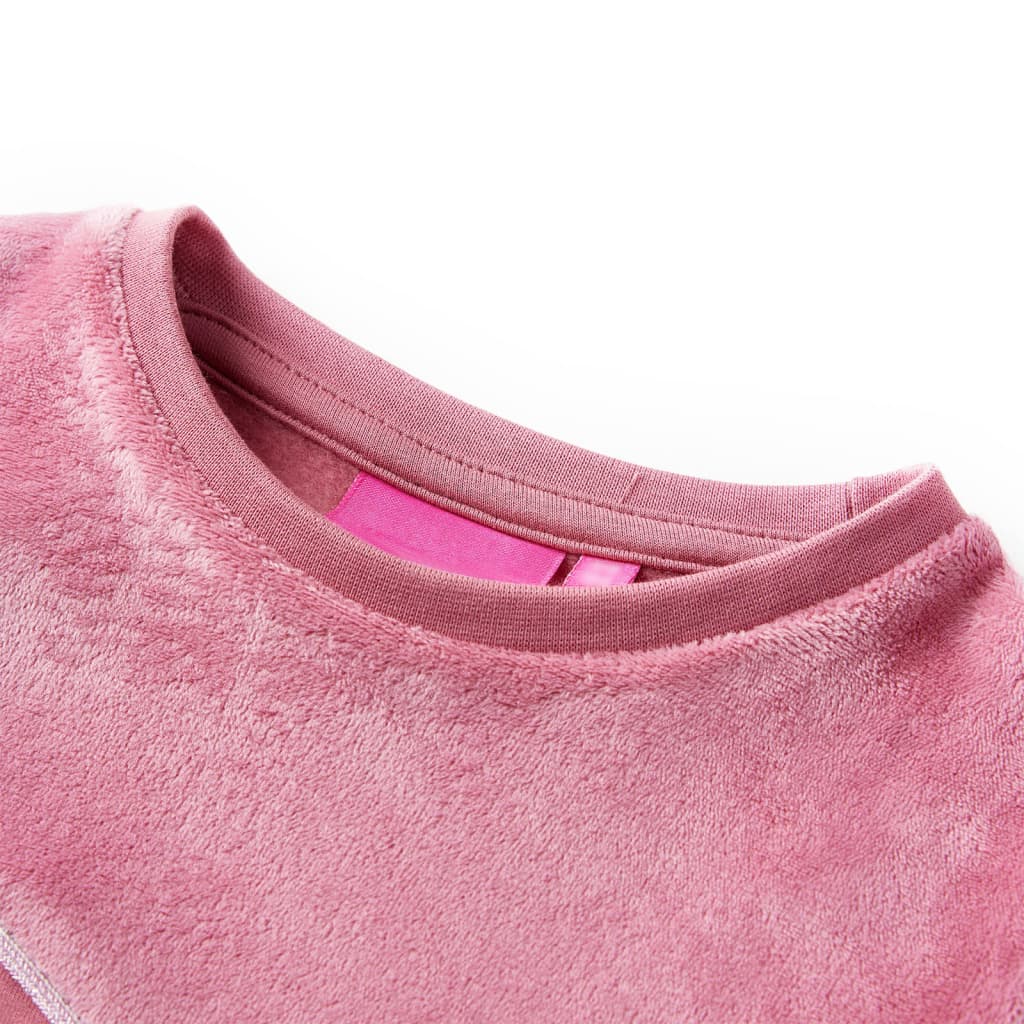 Kids' Velvet Patchwork Sweatshirt Raspberry Pink 128