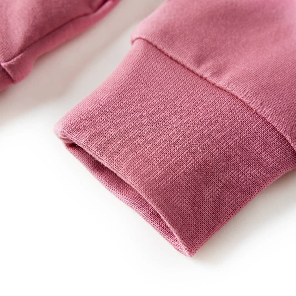 Kids' Velvet Patchwork Sweatshirt Raspberry Pink 128