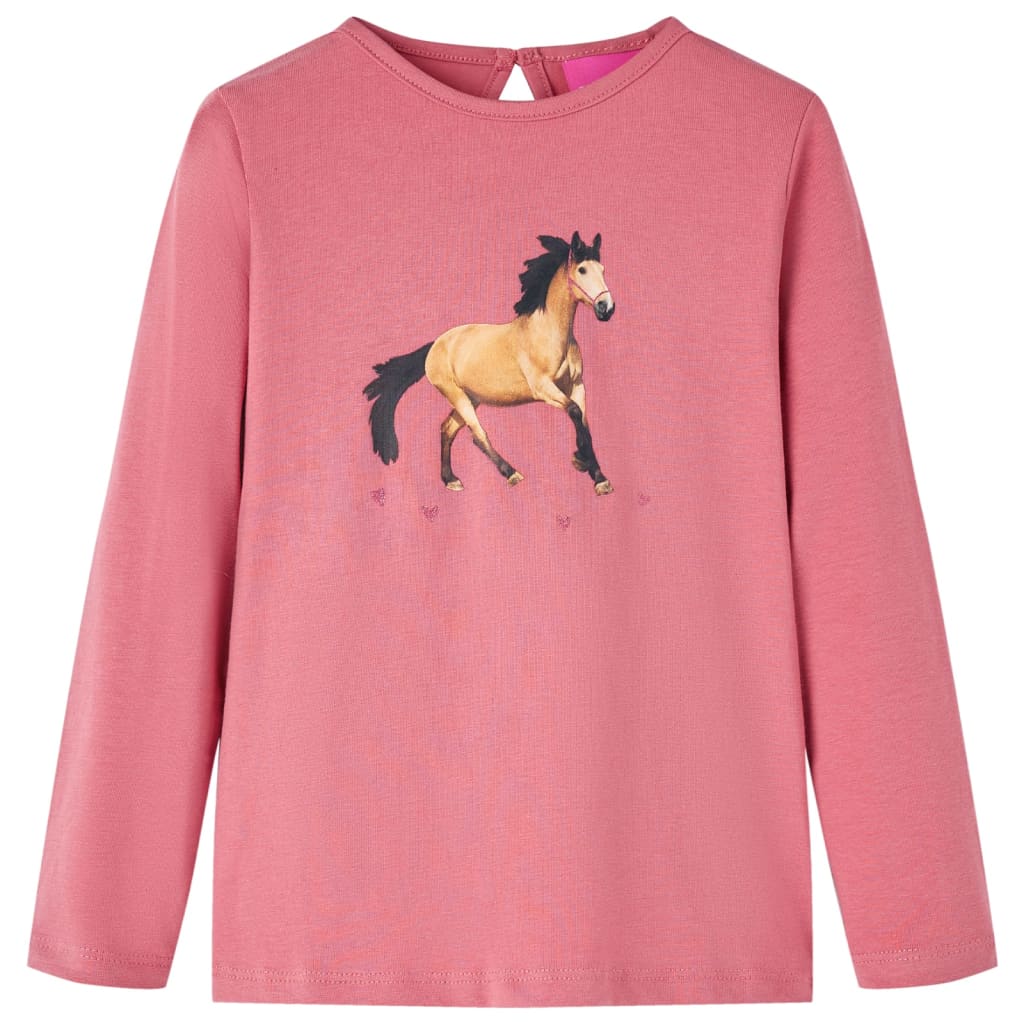 T-shirt manches longues enfant Rose vieilli 128