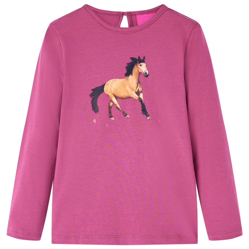 T-shirt manches longues enfant framboise 92
