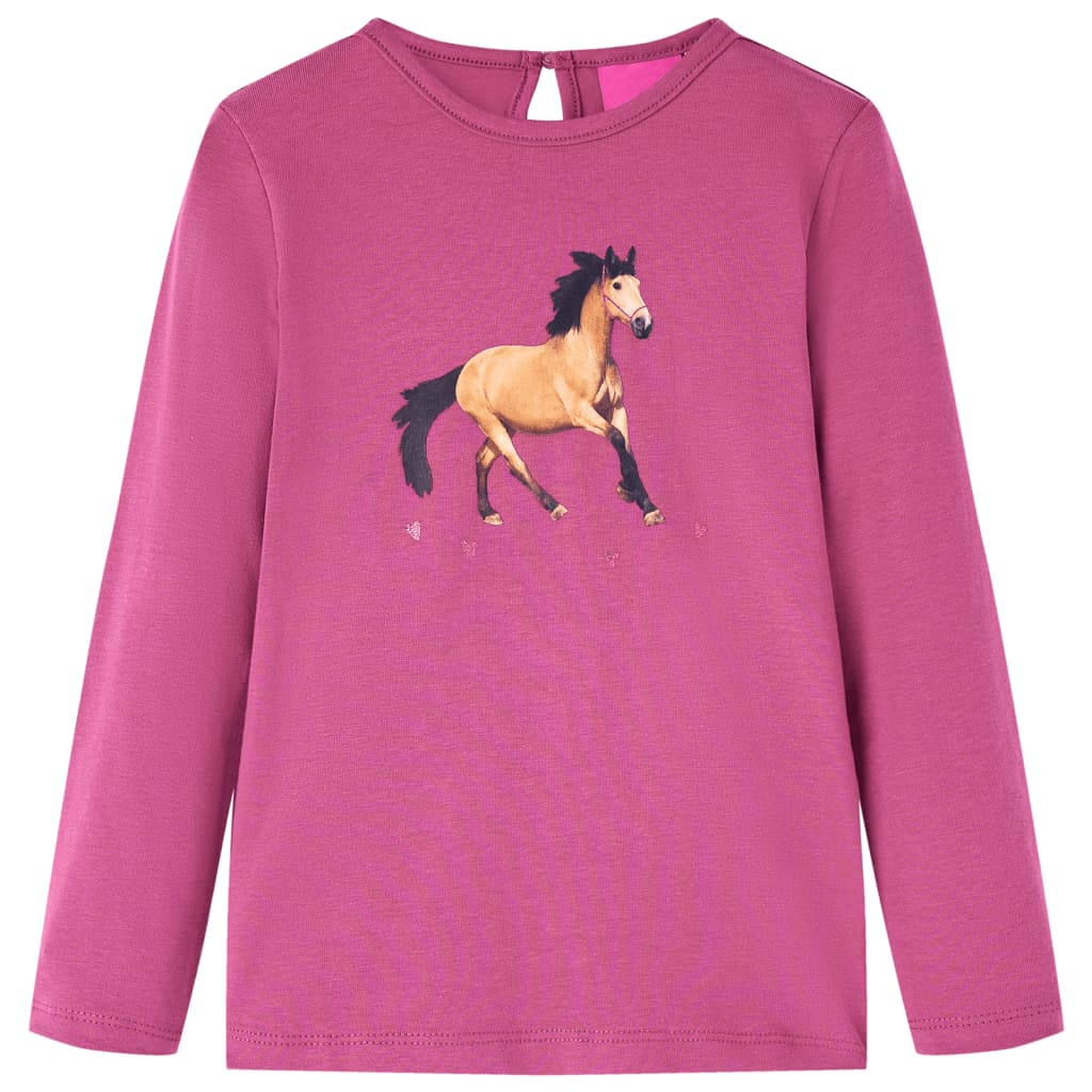 T-shirt manches longues enfant framboise 116