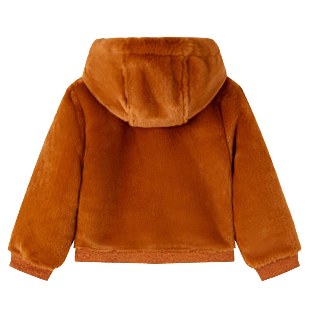 Veste à capuche enfant fausse fourrure Cognac 116